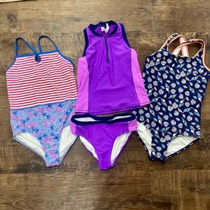 LL Bean girls bathing suit set